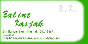 balint kasjak business card